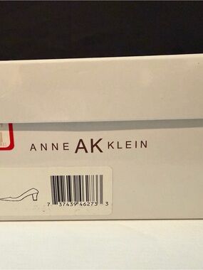 Anne Klein shoe box showing barcode and branding
